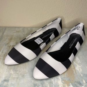 Black and White Christian Siriano Flats